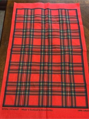 Royal Stewart Red Tartan Cotton Tea Towel